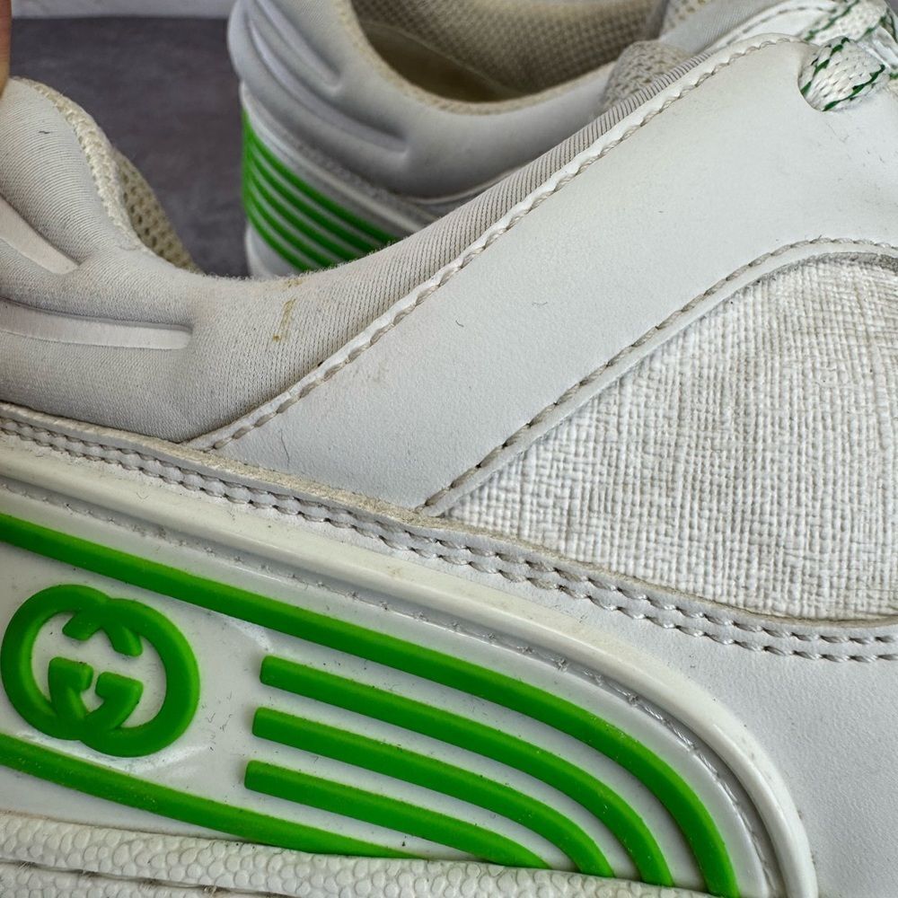 Gucci Basket Low 'White Demetra Green' Trainers 698785 Size 9 - Picture 7 of 16